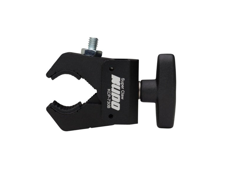 Kupo Super Claw Compact Clamp with Dual 1/4"-20 and 3/8"-16 Female Threads for Camera Monitor and Accessory Mounting on Tubes and Flat Surfaces (KG702811) - Image 1